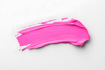 Pink gel lip balm smudge isolated on background.