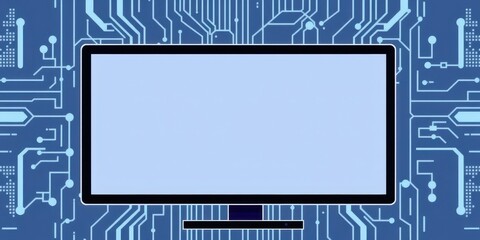 Computer screen displaying abstract digital pattern in vector illustration, technology, internet