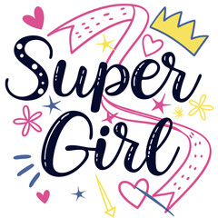 Retro Supergirl Clipart Vector Art