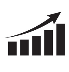 Set of growth graph vector icons. Business chart. Financial rise up. Increase profit.