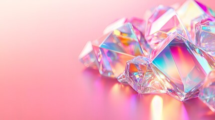 Iridescent Crystals: A Symphony of Pink and Light