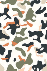 Amy camouflage military flat vector seamless pattern illustration. Khaki, olive green color camouflage texture fabric