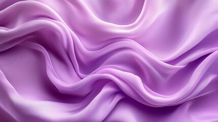 Obraz premium Soft lavender fabric with elegant, flowing waves and folds.