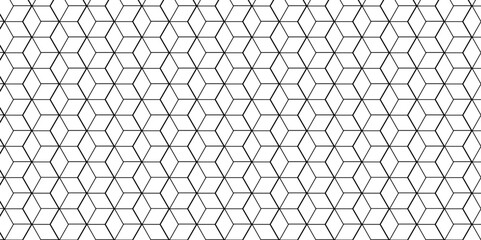 Fototapeta premium Seamless pattern with hexagon square cube geometric shapes grid metal element texture design. vector tiles gradient science web tech connection triangle diamond honeycomb hexagon art.