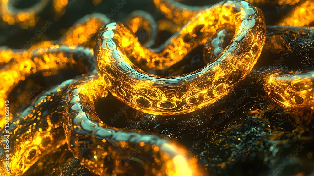 Poster A futuristic image of translucent glowing loops creating a harmonious seamless network.