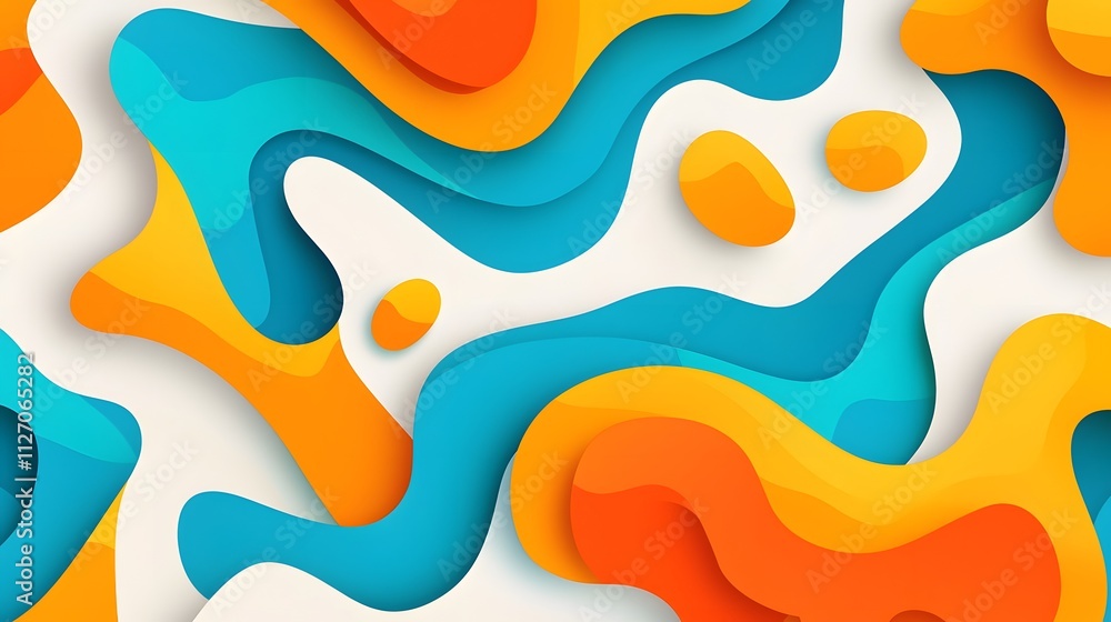 Aufkleber A vibrant representation of seamless connectivity using flowing shapes and soft gradients.