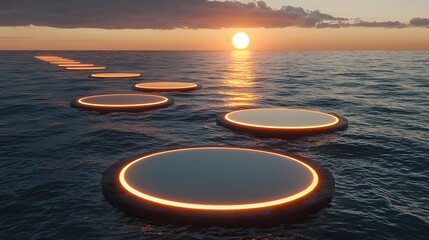 A conceptual illustration of glowing circles transitioning into a continuous seamless loop.