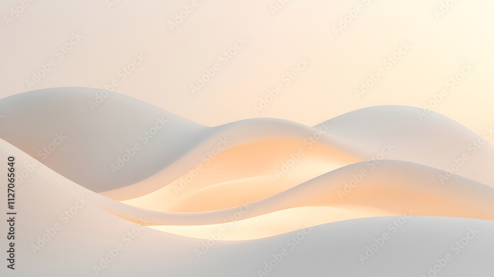 Poster A minimalist layout showcasing soft waves of glowing arcs transitioning seamlessly across a neutral backdrop, symbolizing effortless connection.