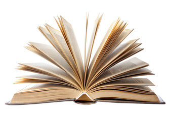 open book on white background 