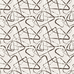 Abstract grunge urban geometric chaotic pattern with words, letters. Old aged newspaper, magazine texture paper background. Beige colorful bright horizontal collage.Mens Designer Shirting Fabrics