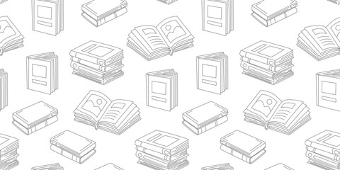 doodle book pattern background. back to school pattern background. book Seamless Pattern background.	