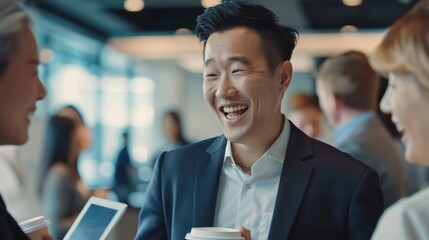 Discussion between individuals using a tablet, enjoying a productive exchange in a creative workspace. Collaboration, mentorship, and diverse perspectives during a workshop on a project