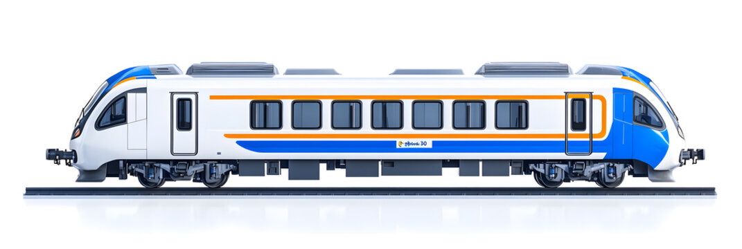 Metro, train intercity express side view flat design illustration isolated on white background