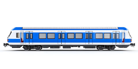 Metro, train intercity express side view flat design illustration isolated on white background