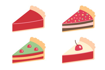 Collection of different types of cake slices