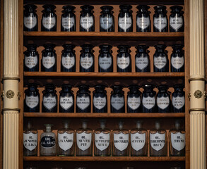 The old drawer cabinet of  apothecary