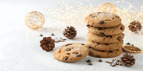 Delicious Choc Chhip Gold Cookie Food Photography: Stock Photo For Backgrounds, Graphics, and Design Projects
