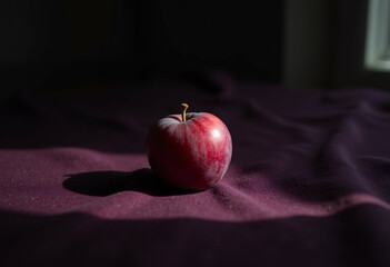 red apple on black background