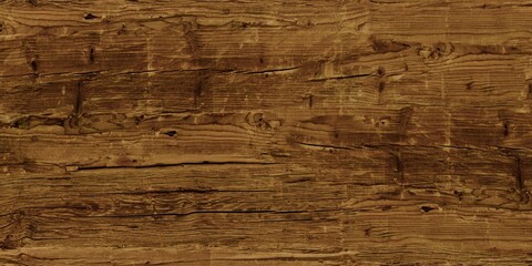 Fototapeta premium Abstract background of texture of wood with prominent grains and knots. The wood has a rich brown color with various shades.