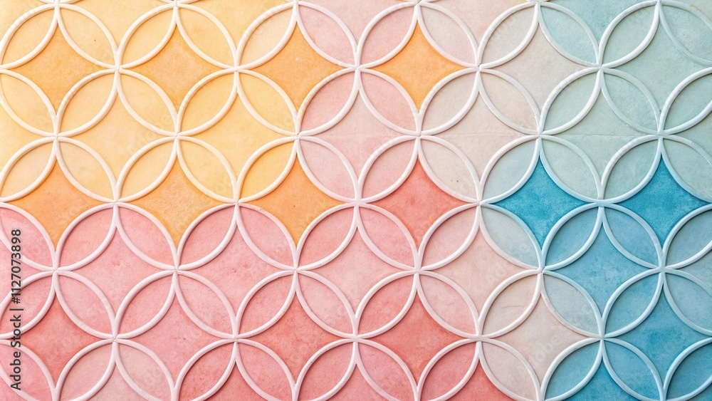 Aufkleber abstract geometric pattern of overlapping circles in vibrant colors