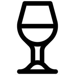 Wine glass. Editable stroke vector icon.