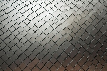 A photo of a polished, metallic surface with a rectangular grid pattern