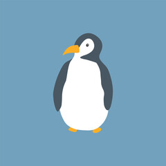 Fototapeta premium Cute Cartoon Penguin. Arctic, Polar animal. Creature image icon. Vector Illustration.