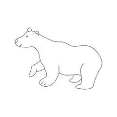 Cute Cartoon polar Bear. Arctic, Polar animal. Creature image outline doodle icon. Vector Illustration.