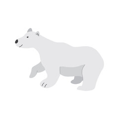 Cute Cartoon polar Bear. Arctic, Polar animal. Creature image icon. Vector Illustration.