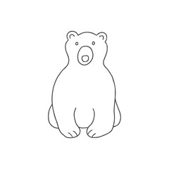 Cute Cartoon polar Bear. Arctic, Polar animal. Creature image outline doodle icon. Vector Illustration.