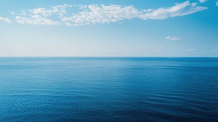 Fototapeta premium Baltic Sea aerial view showcasing vast expanse of water and distant coastline, symbolizing natural beauty and serene landscapes.