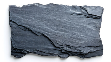 Top view square rock slab isolated in white background