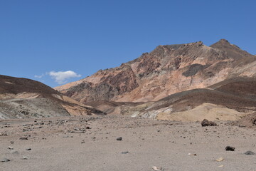 Camping in the hot and dry Death Valley in the Mojave Desert of California, USA