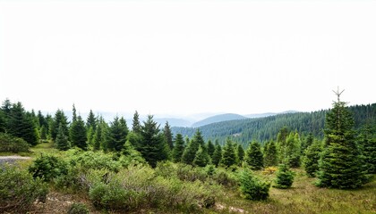 Obraz premium Forest backgrounds outdoors woodland on isolated white background.