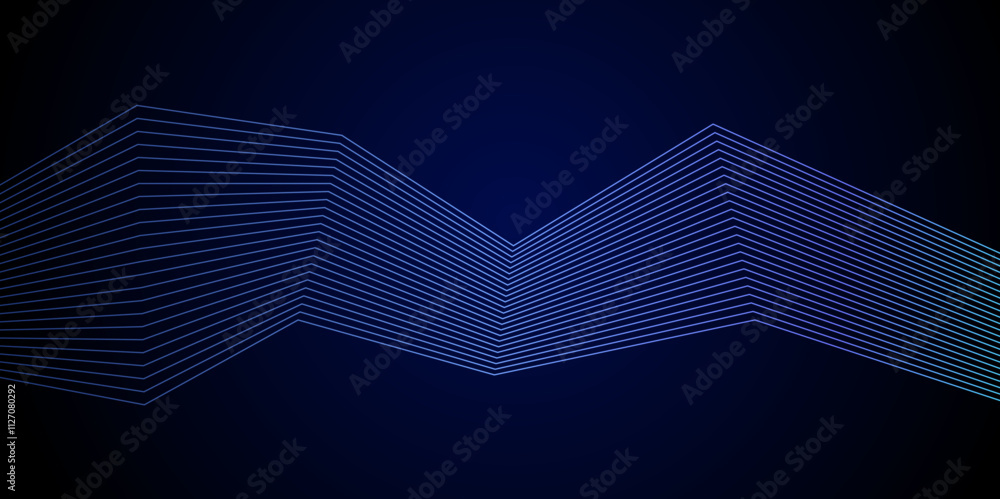 Poster abstract wave element for design. digital frequency track equalizer. stylized line art background. c