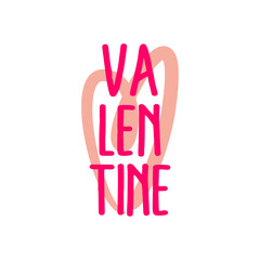 Fototapeta premium Valentine love cute craft typography design