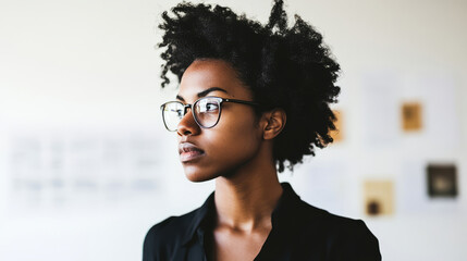 Person standing in front of a job listings board, scanning opportunities with a focused expression. The scene conveys the pursuit of career advancement and the search for meaningful employment.