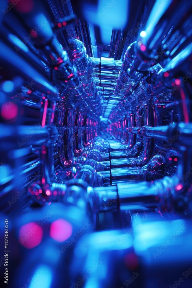 Poster a mesmerizing tunnel of illuminating structures