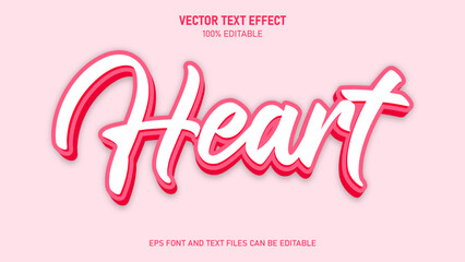 Heart 3d style editable text effect