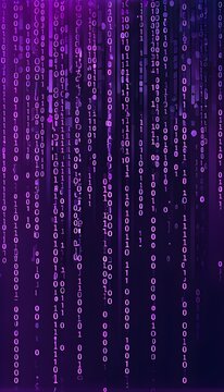 abstract animation of binary code cascading down like digital rain, representing data insights in monochromatic hues