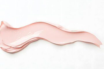 Pink gel lip balm smudge isolated on background.  