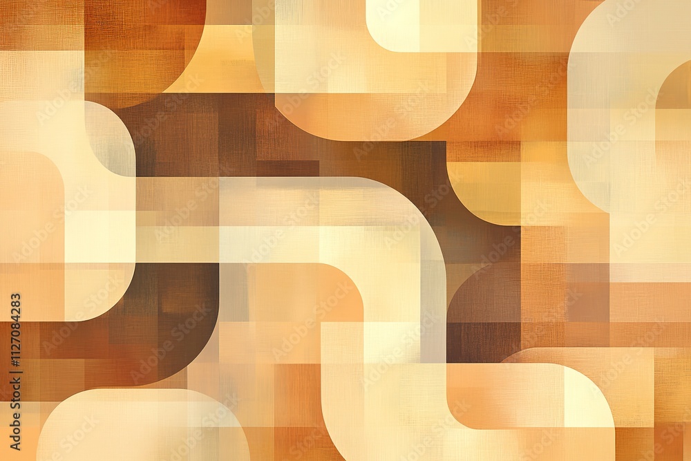 Leinwandbilder abstract pattern of overlapping geometric shapes in warm earthy tones with subtle gradients blending