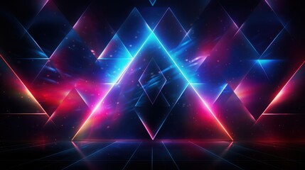 Abstract Neon Geometric Light Background Design