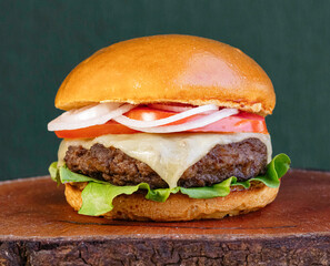 classic burger traditional meat cheese sun-dried meat