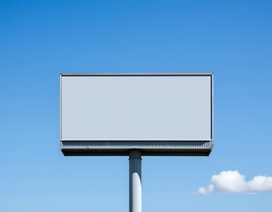 Fototapeta premium Blank Billboard Outdoor Advertising Clear Sky Mockup