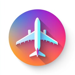 Colorful Airplane Icon Design