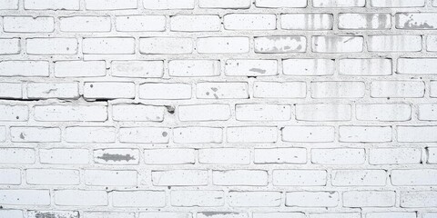 White grunge brick wall with a weathered and textured surface, perfect for adding an edgy and urban element to designs, old, wall