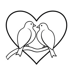 two birds in heart shape