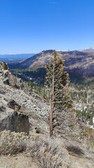 Amazing landscapes around the turquoise blue Lake Tahoe between California and Nevada, USA