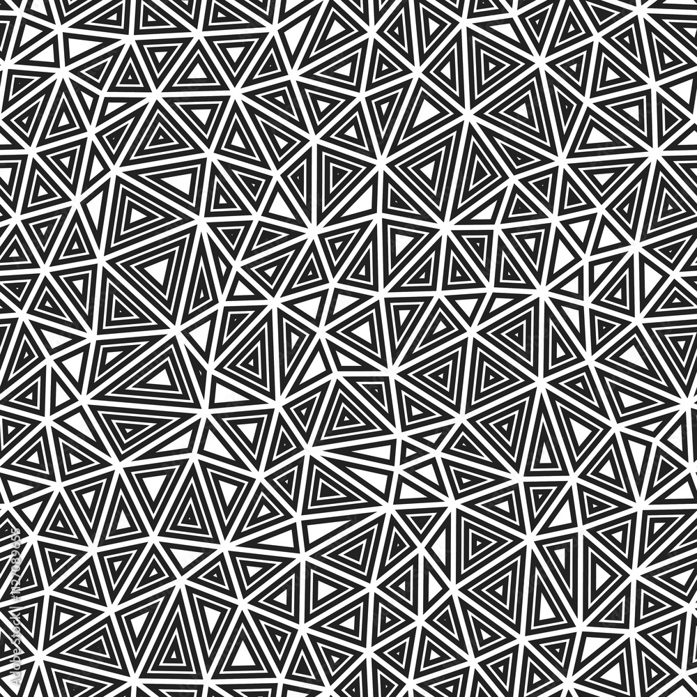 Poster triangulation geometric shapes background. compact triangles size. multiple repeated inner triangles